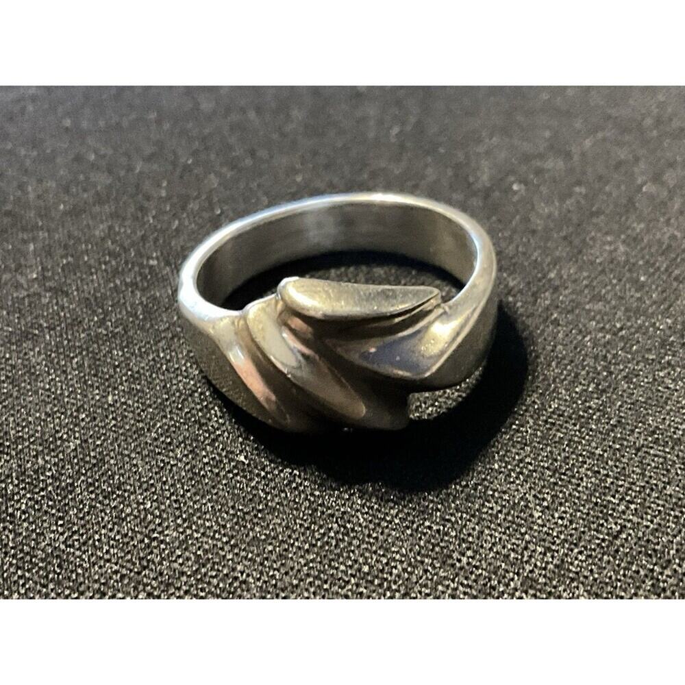 925 Sterling Silver Mexico Ribbed State Ring Size 10